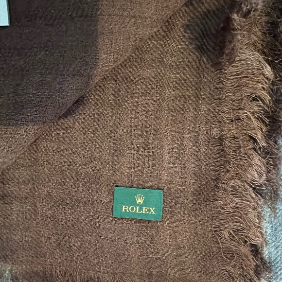 NWT Rolex Unisex, Brown & Gray Scarf, new, complete with original box and paper - Picture 8 of 16